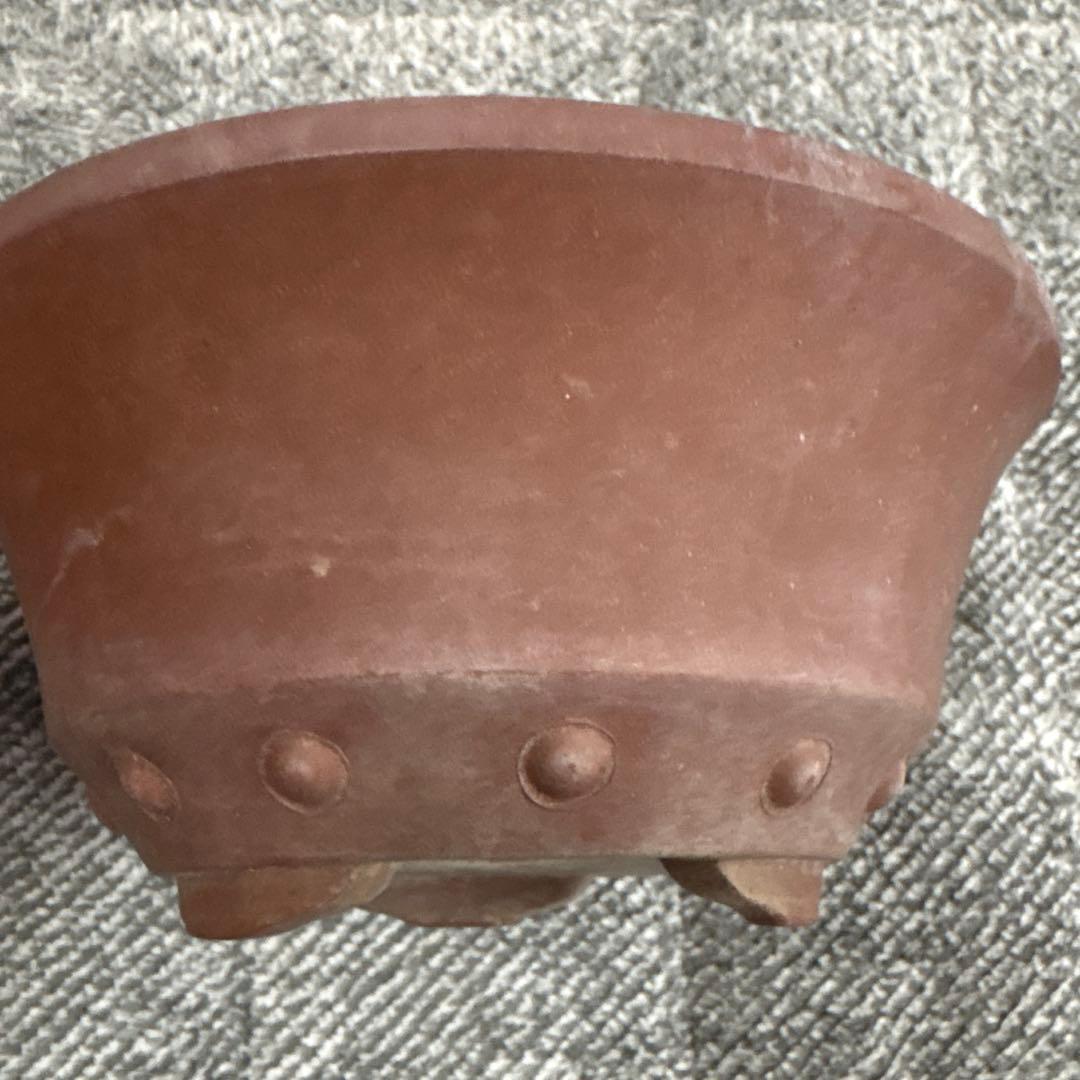 中国鉢2点セット！　刻印入りと針彫りの支那鉢　盆栽