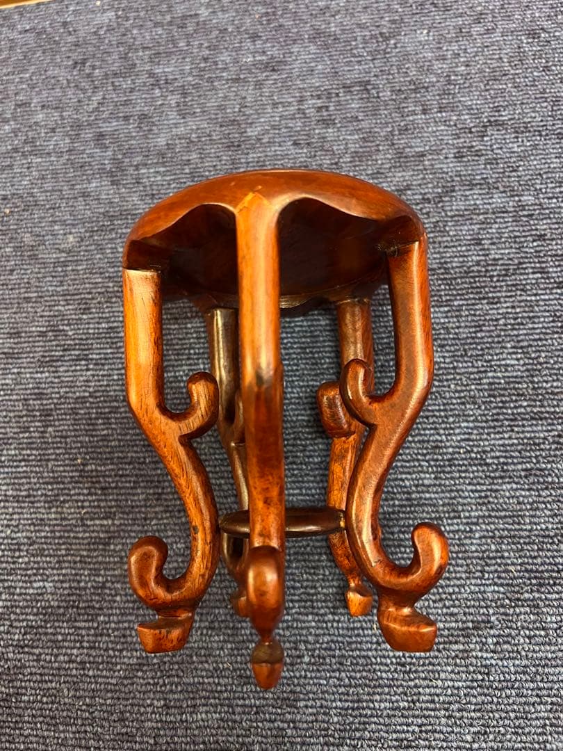 1453 花梨　唐木　天然木　ミニ花台　飾台　香炉台　中国美術