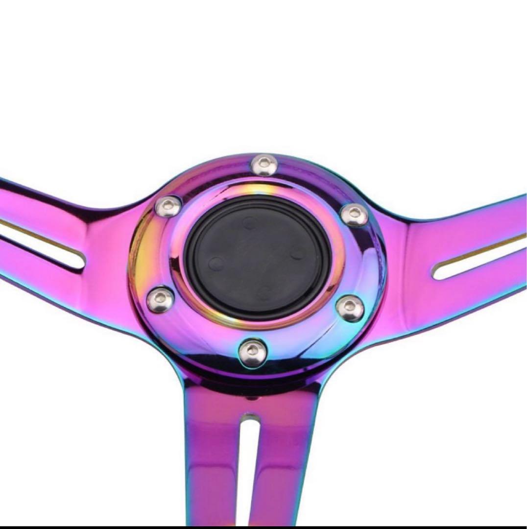 クリアブルー 3スポーク ステアリングホイール 14インチ