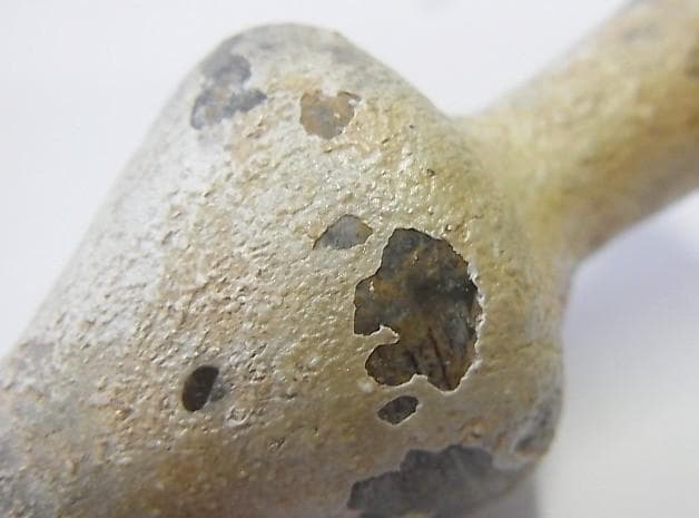 ★Y1417★古代　ガラス 化粧小瓶　銀風化　アイライン顔料壺　ローマ出土