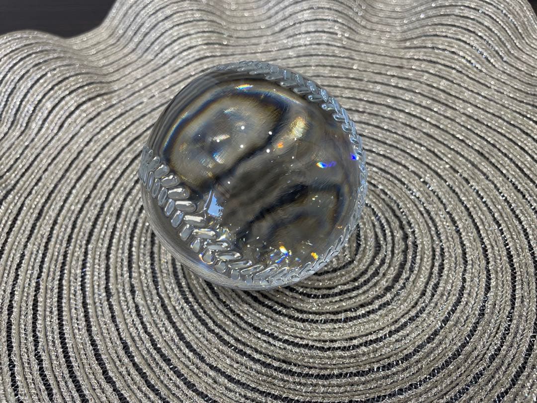 超希少 ティファニー　ペーパーウエイト　クリスタル　野球ボール　極美品