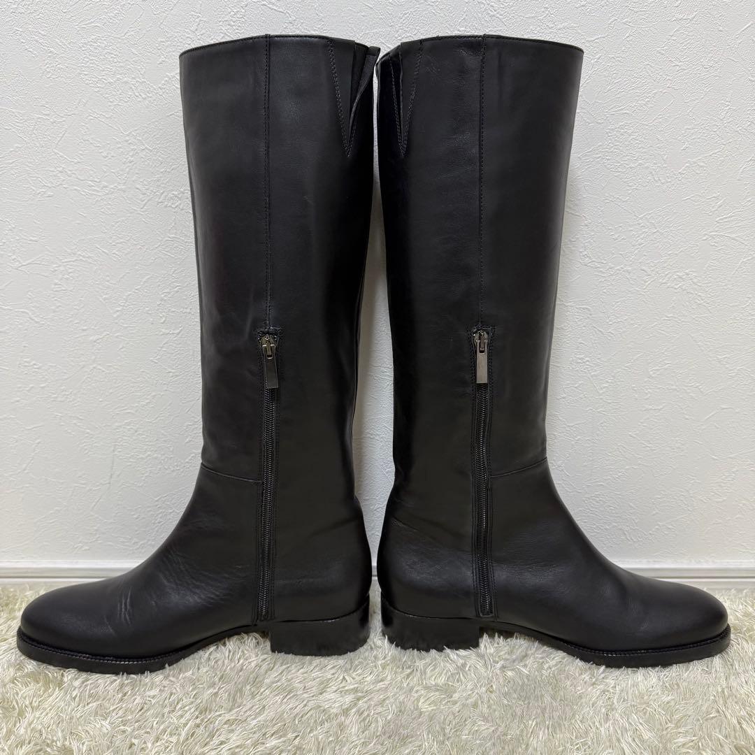 美品✨ REMME ロングブーツ　サイドジップ　サイドゴア　ブラック　レザー