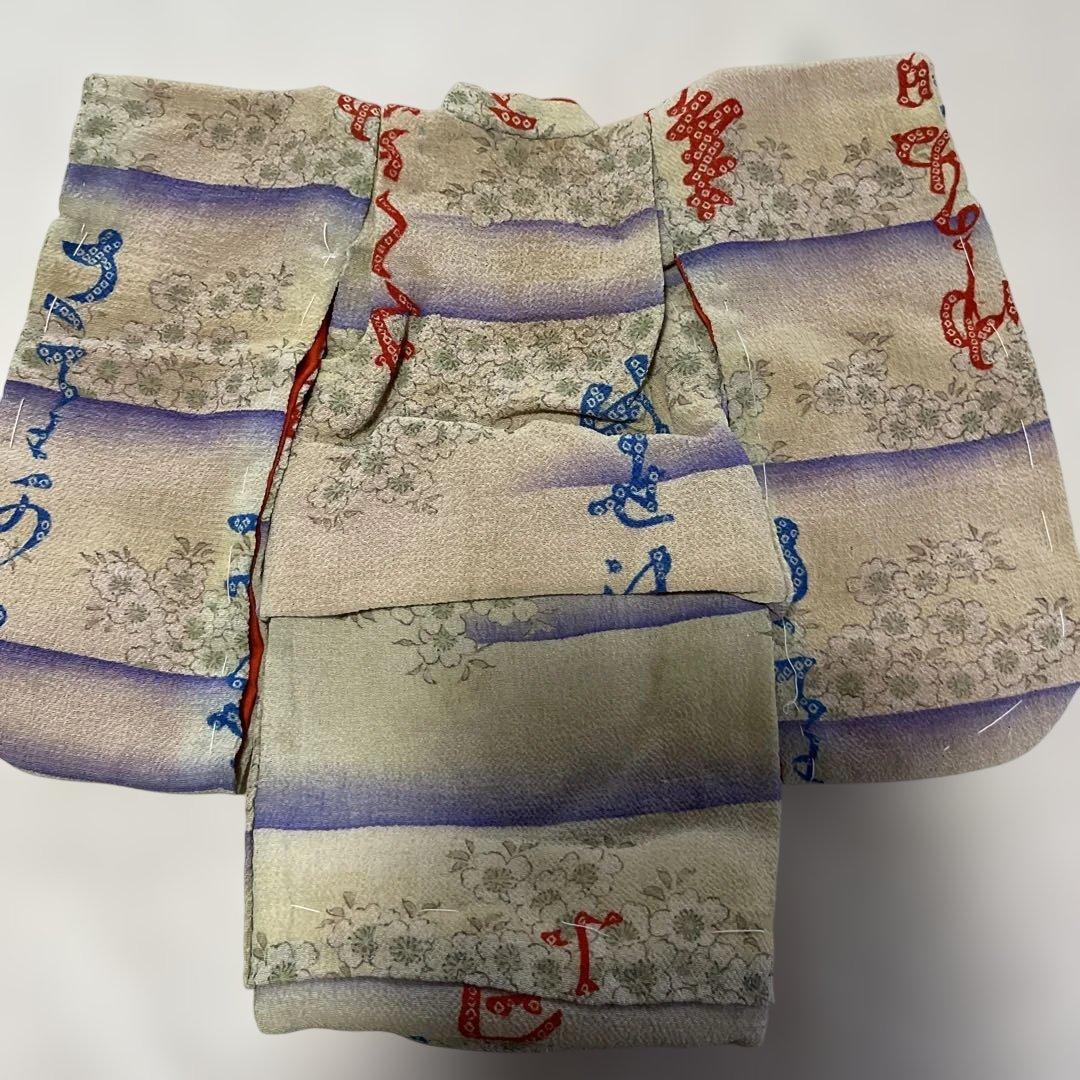 古布　江戸縮緬　８号　人形の着物　102701