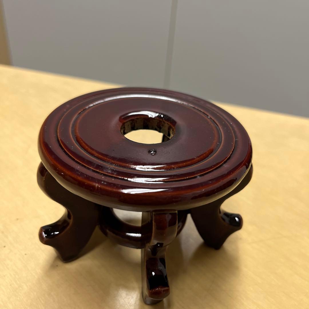 黒翡翠　ひょうたん型置物　中国土産　台座付　専用箱付　開運　幸福　招福