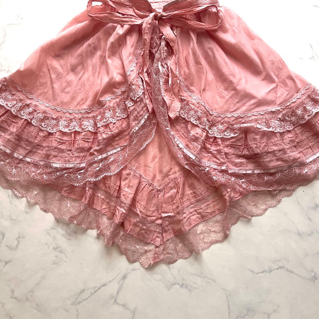 未使用✳︎希少 non non dorl フリルエプロン ピンク レース
