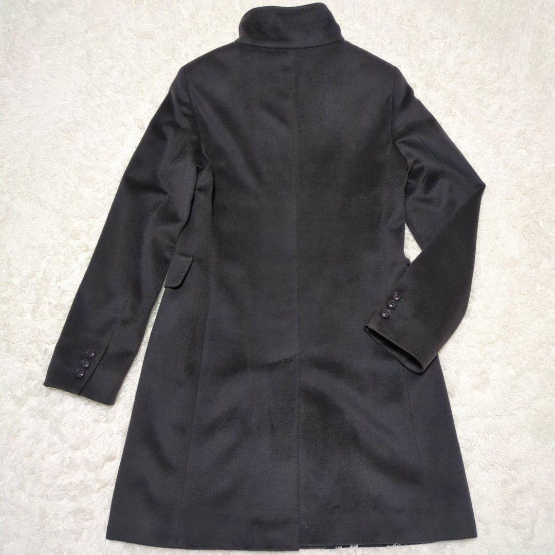 Max Mara STUDIO♦ヴァージンウール スタンドカラーコート 濃灰38