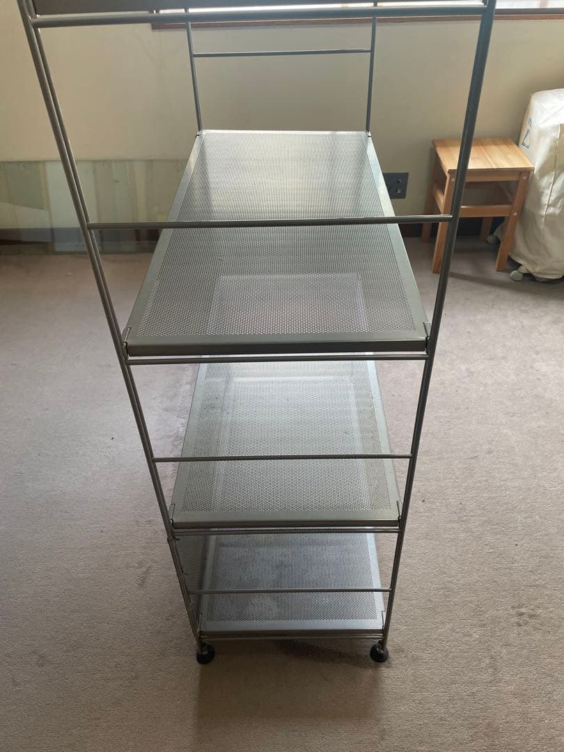 【手渡し限定】無印良品4段スチールラック シルバー　中古品