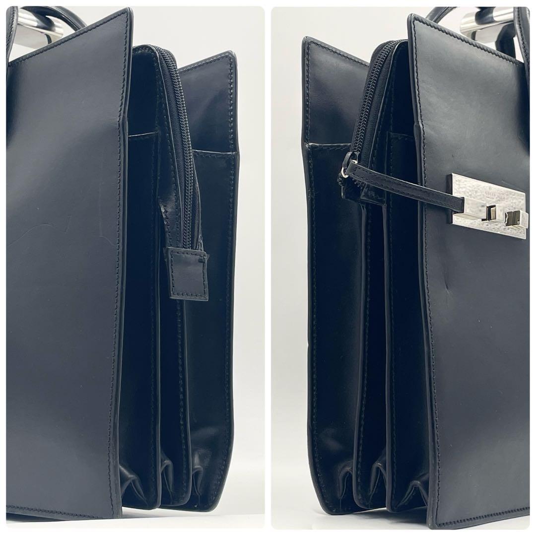 【美品】GUCCI グッチ オールレザー ブリーフケース A4可 ビジネス 黒
