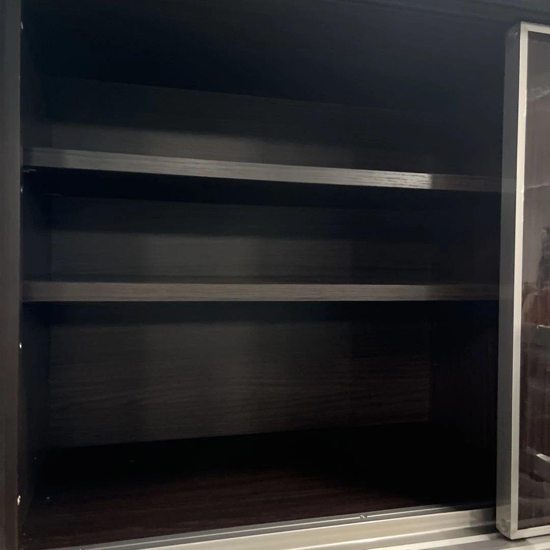 ニトリ 木製食器棚 ダークブラウン ガラス扉付き インテリア 家具