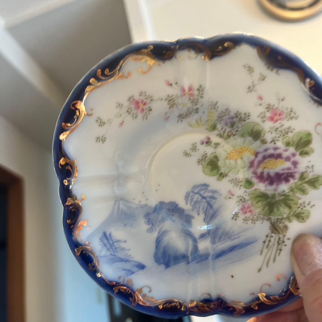 最終処分特価レアオールドノリタケ同時期ライバル会社？カップ&ソーサー五客薄手生地