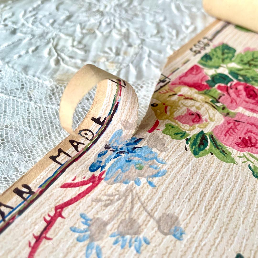 luビスケッツ　ローズ柄壁紙　ウォールペーパー　検フランスアンティーク