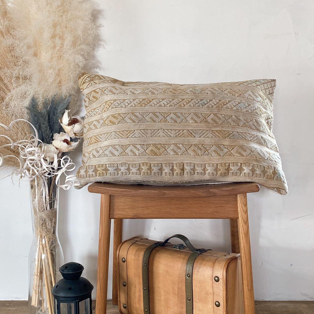 モロッコ製 ティフレット キリム クッションカバー 約60×39〜40cm