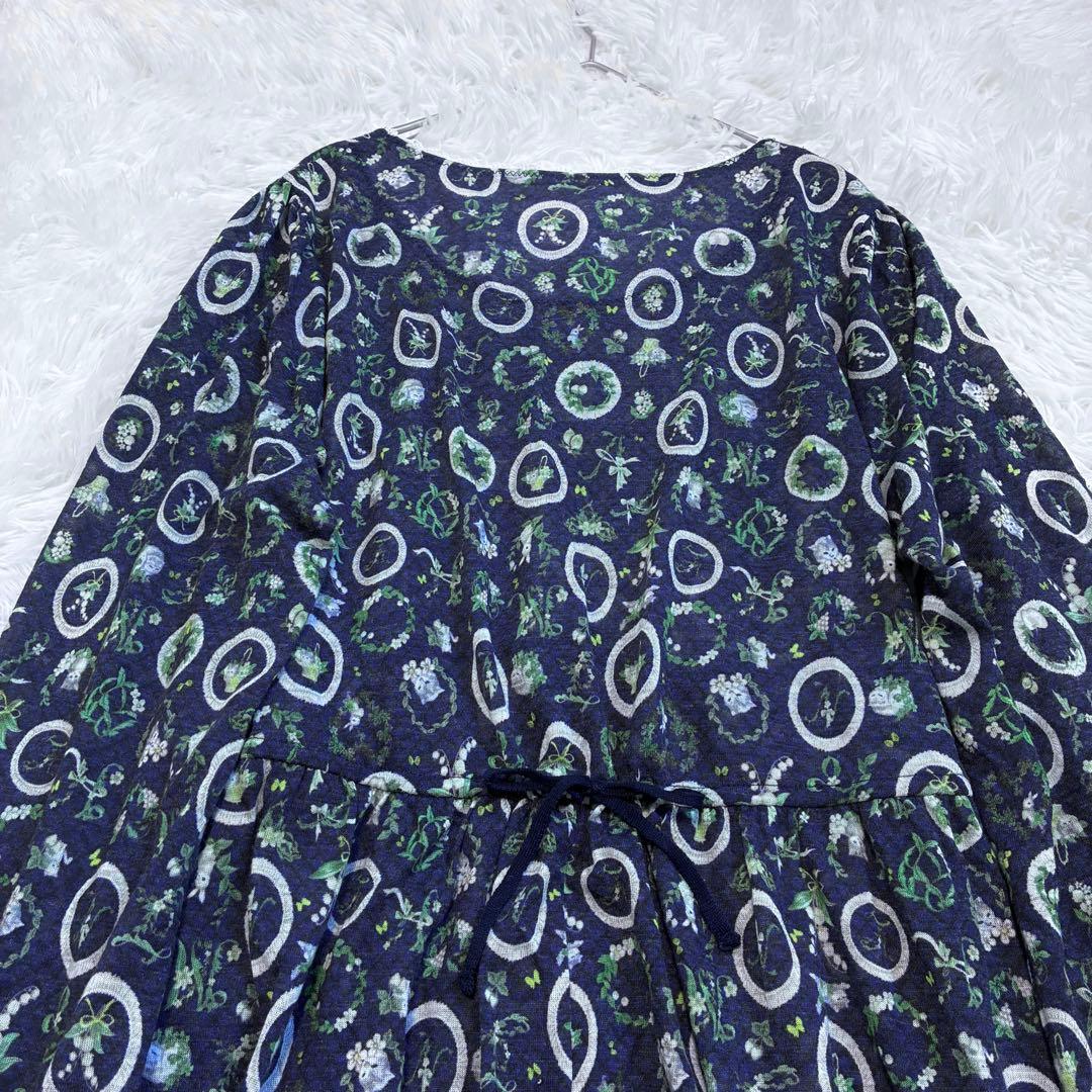 希少 4L 大きいサイズ FL5✨フランシュリッペ 花柄猫柄ワンピース　うさぎ