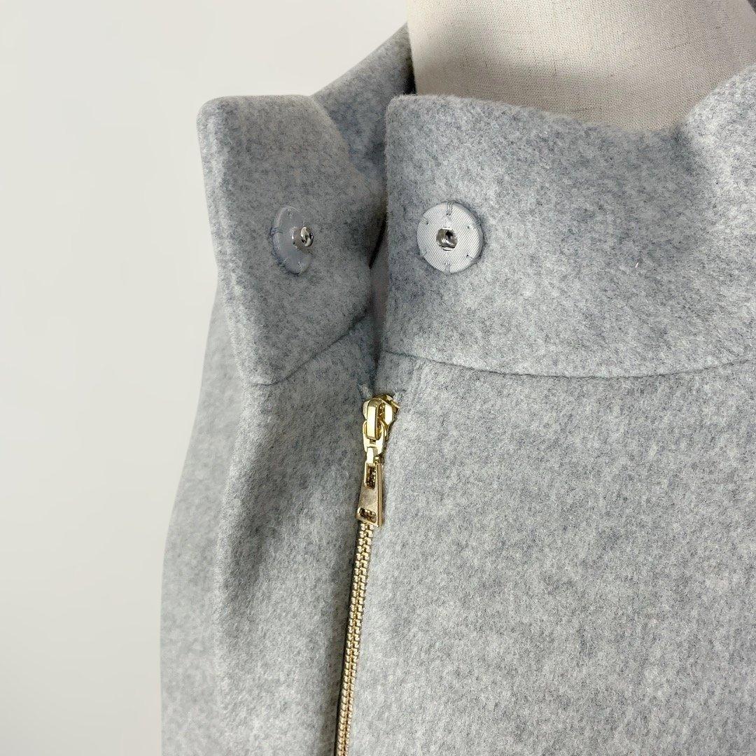 allureville ショートビーバースタンドコート グレー サイズ2(M)