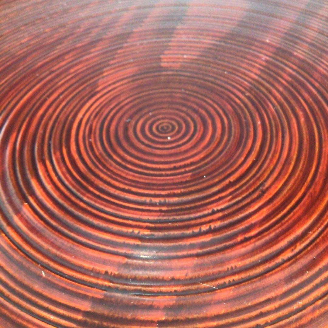 Ｐ２３７　丸盆　『岡本漆専堂』『溜塗』『即中斎好』『呂久呂目盆』　共箱　菓子器