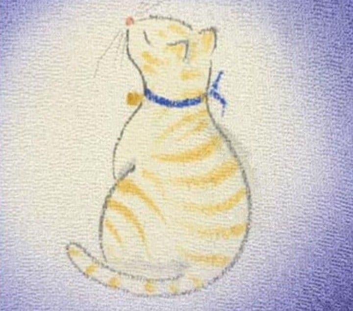 正絹　袷　猫模様　付下げ