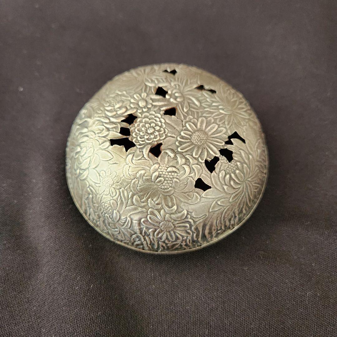 青磁 袴腰香炉 銀火屋 純銀 刻印