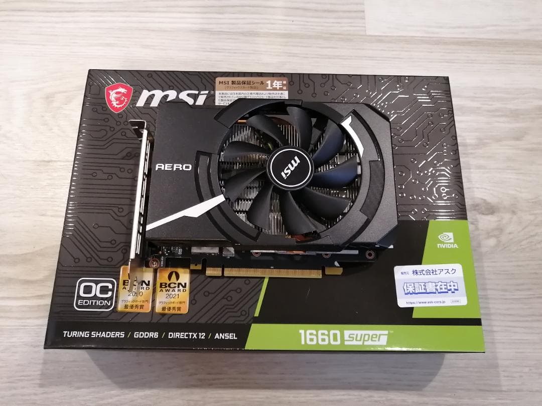 【4個】MSI GeForce GTX1660SUPER AERO ITX OC