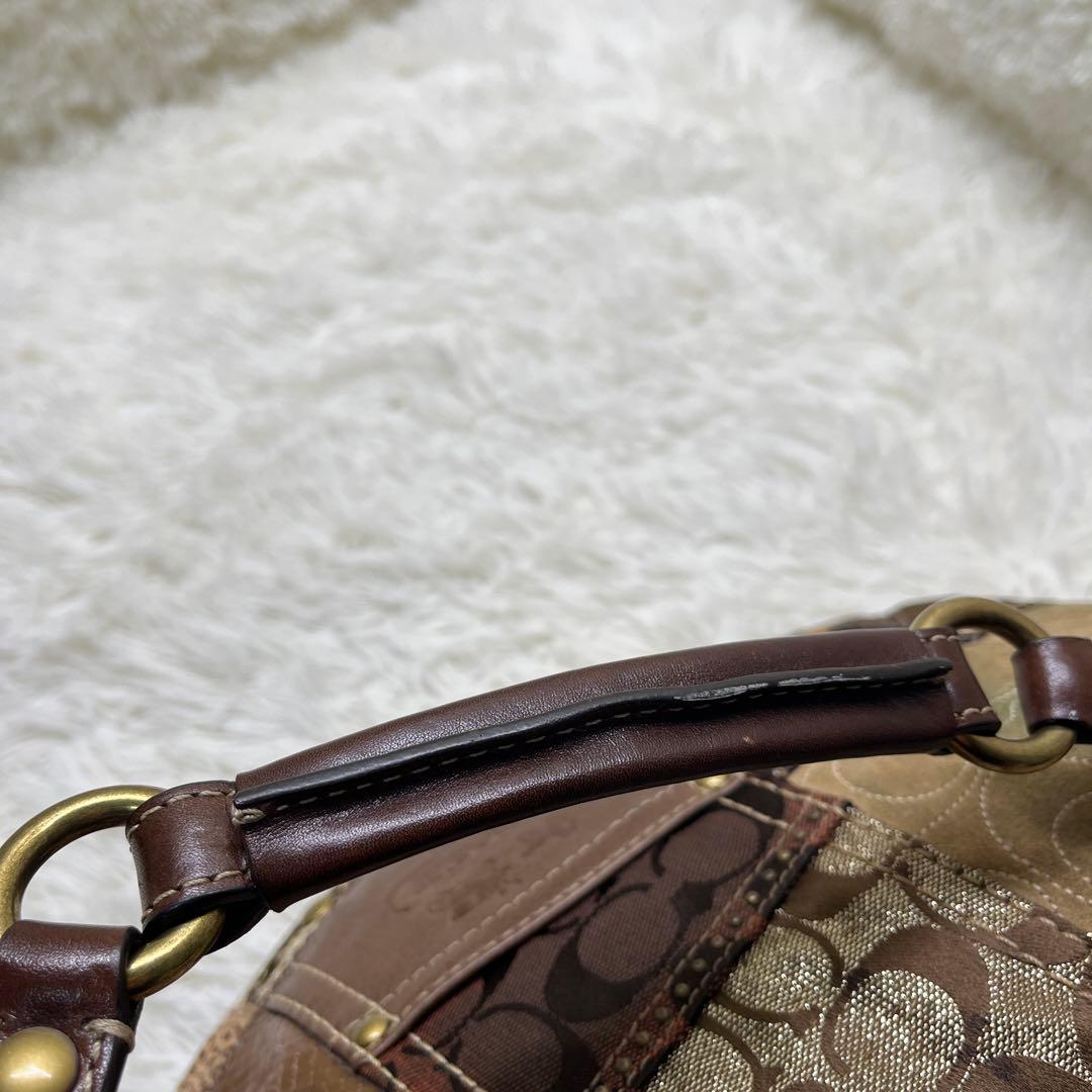 希少 COACH シグネチャー　レオパード　パッチワーク　ショルダーバッグ