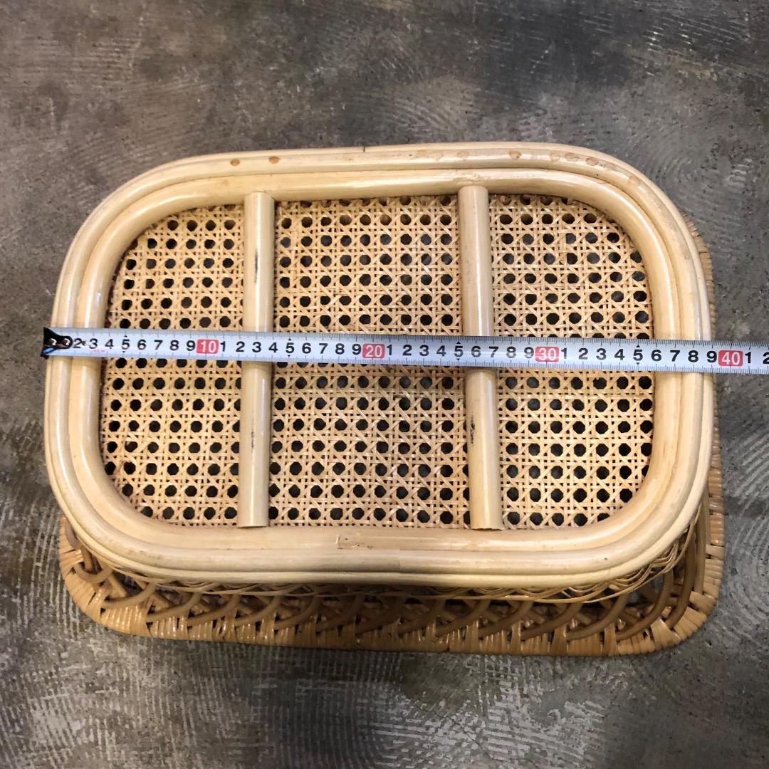 ラタンバスケット　　籠　カゴ　四角　フリーバスケット　ランドエリーバスケット