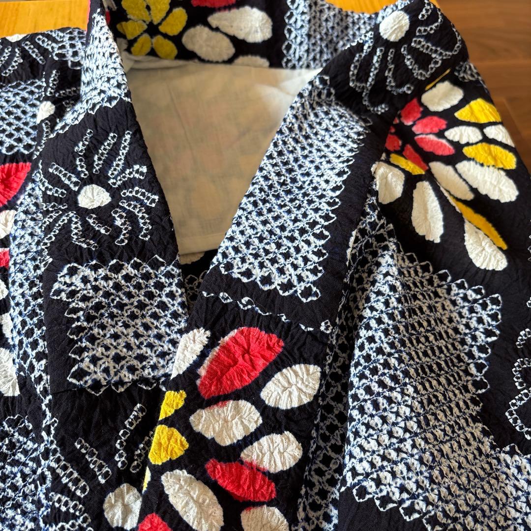 有松絞り　浴衣　美品　花火