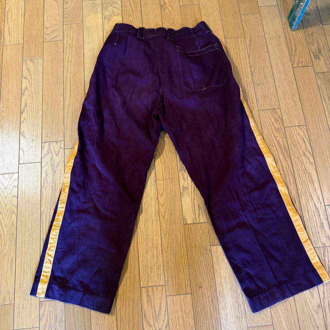 60's ヴィンテージ ベースボールシャツ&パンツ エンジ色　ボタンフライパンツ