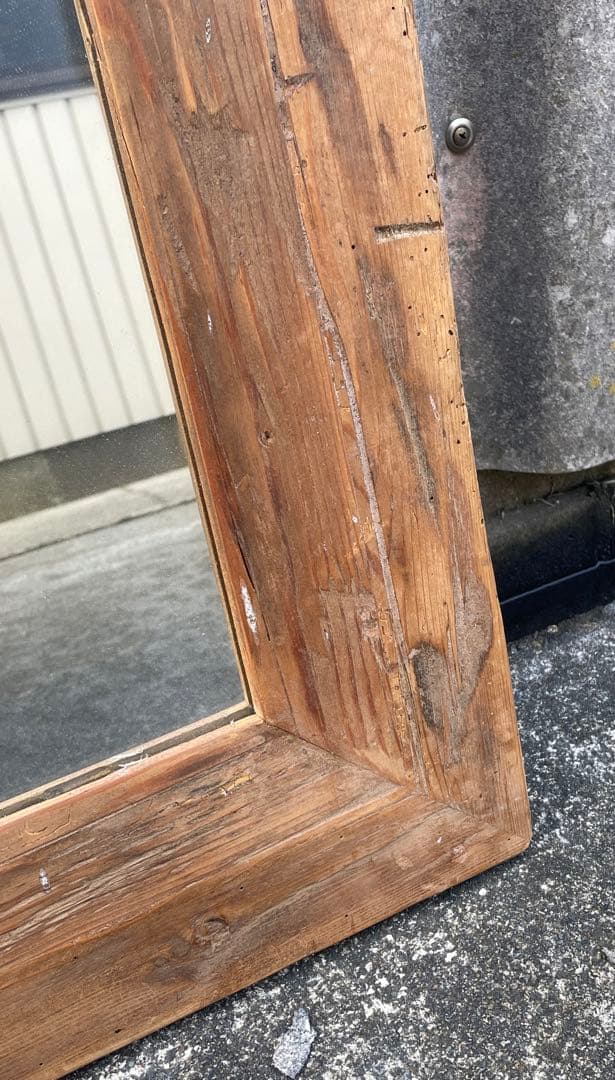 ビンテージ/古材/大型ミラー/ウォールミラー/壁掛けミラー/鏡/ミラー/店舗什器