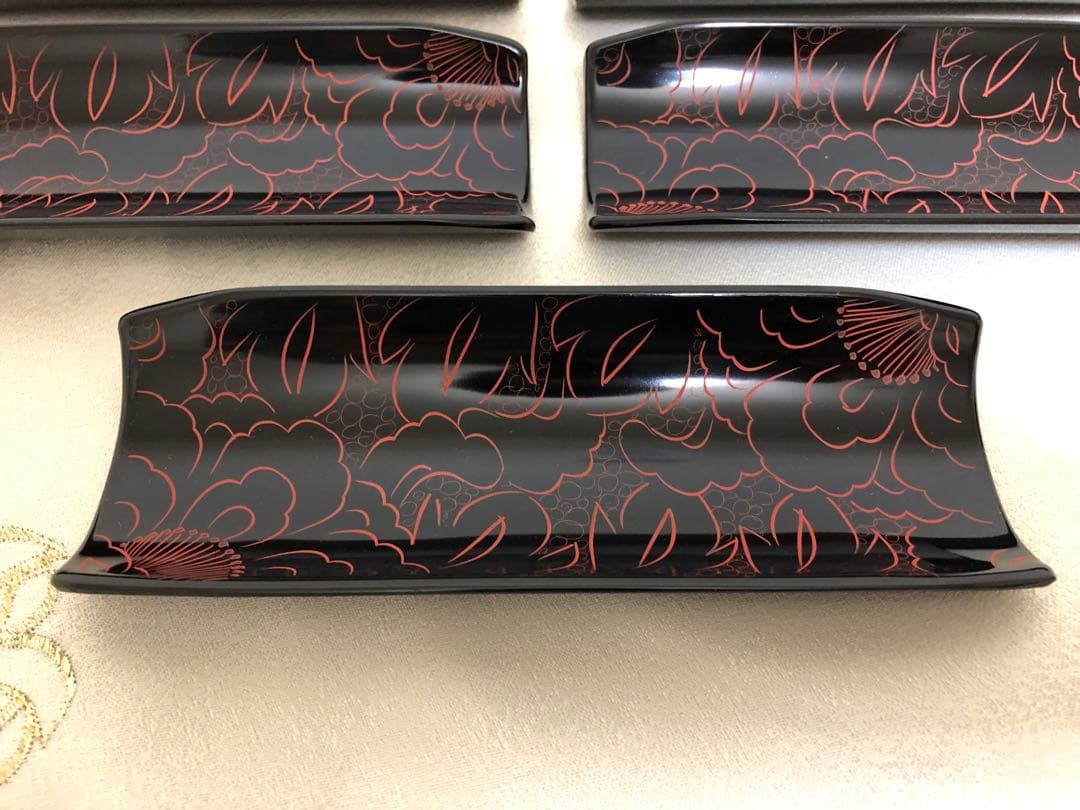 伝統工芸士 山本勝作 越前塗 おしぼり５枚セット （未使用）