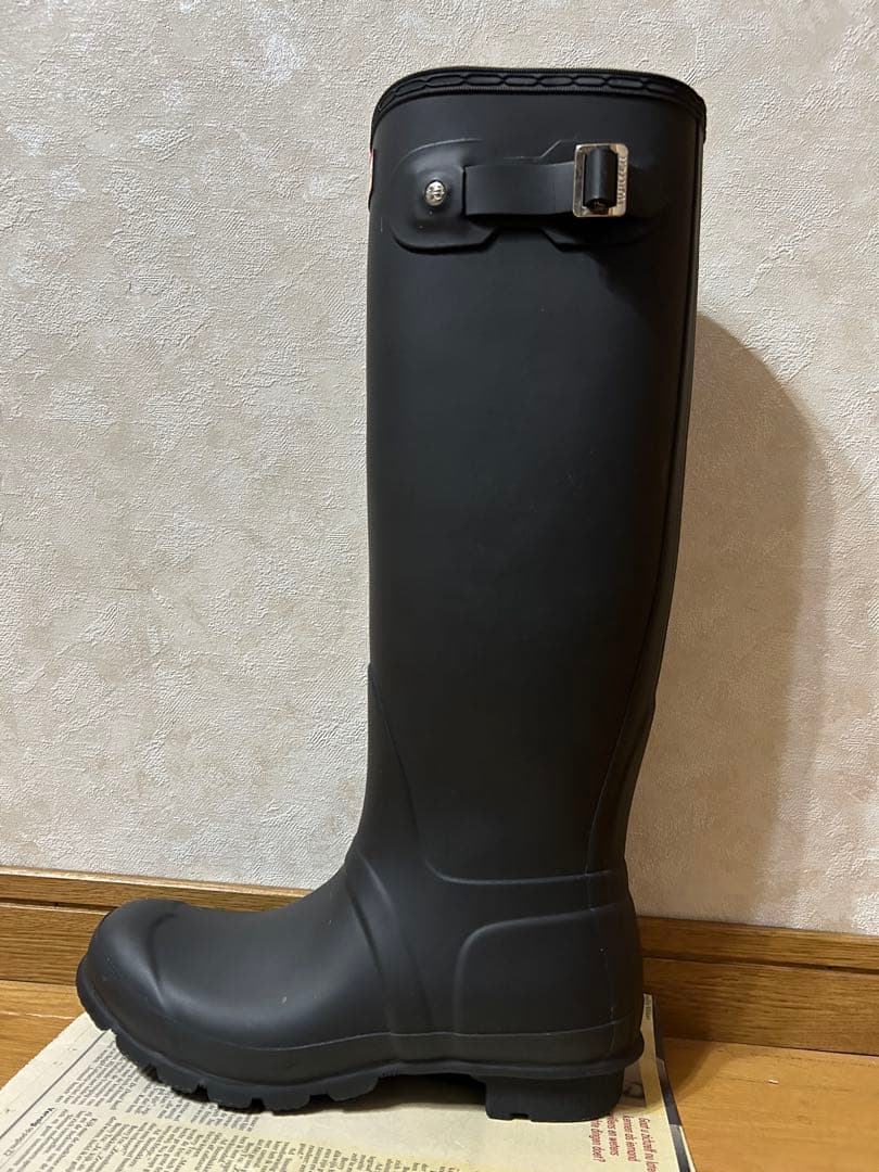 HUNTER ハンター ロングレインブーツ 黒 25センチ