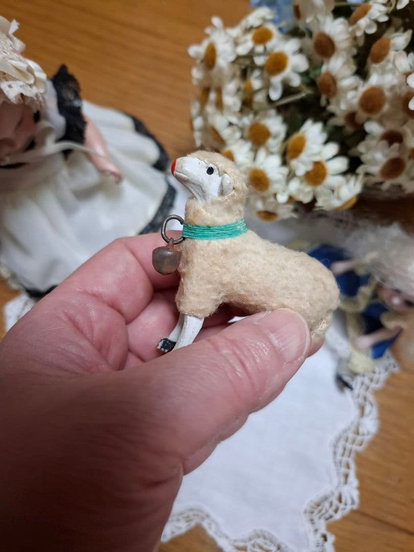 アンティーク★ミニョネット★チャイナヘッドドール★ペグドール★羊ヒツジ★ジュモー