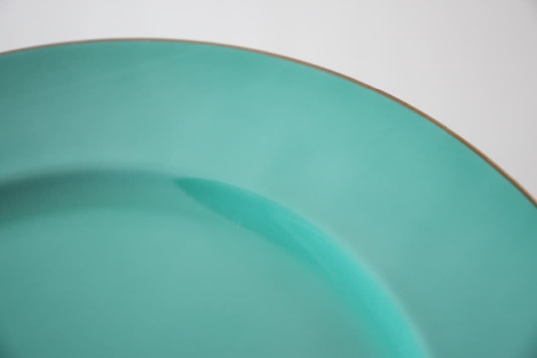 イタリア　リチャードジノリ　ドッチア窯　３０cm　金彩プレート　グリーン