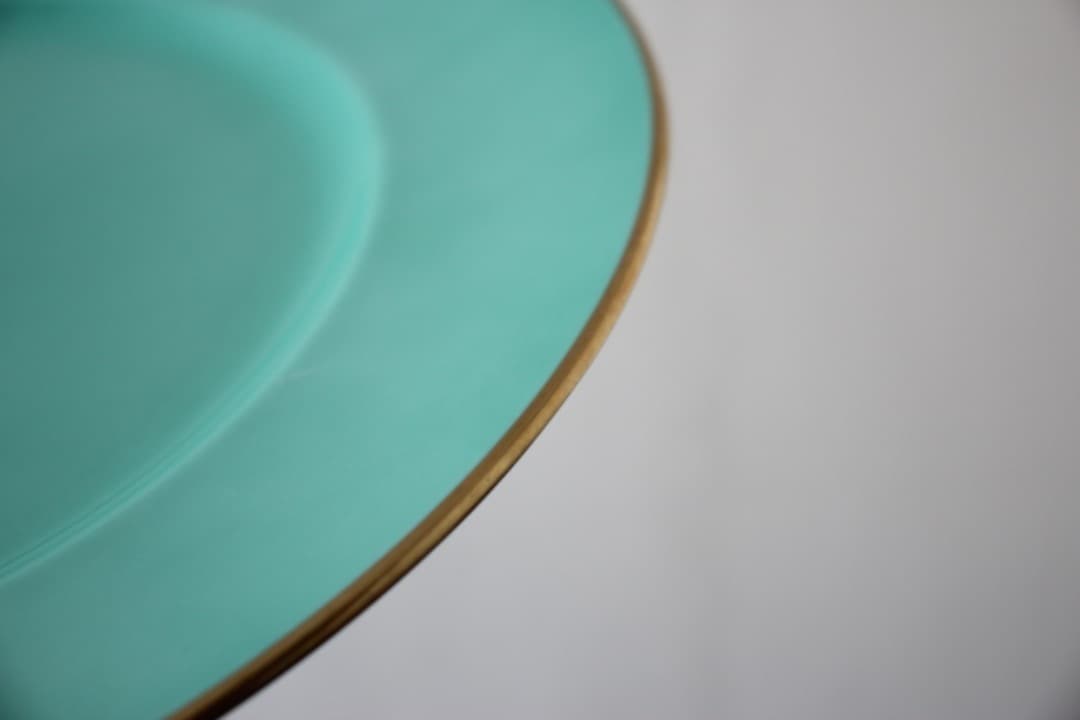 イタリア　リチャードジノリ　ドッチア窯　３０cm　金彩プレート　グリーン