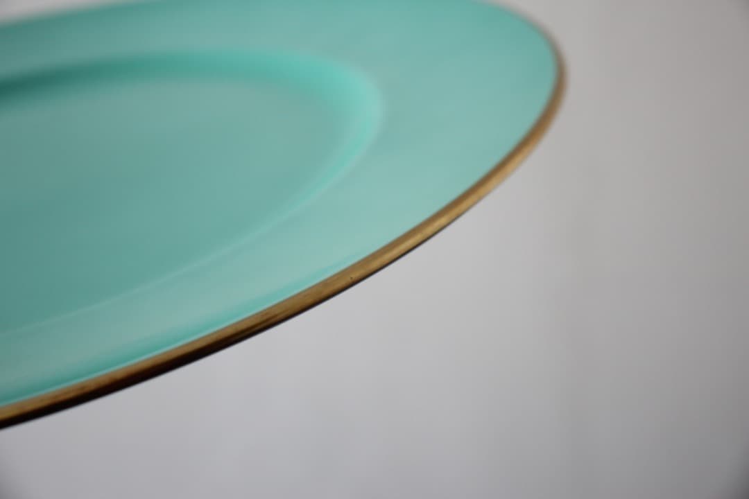 イタリア　リチャードジノリ　ドッチア窯　３０cm　金彩プレート　グリーン