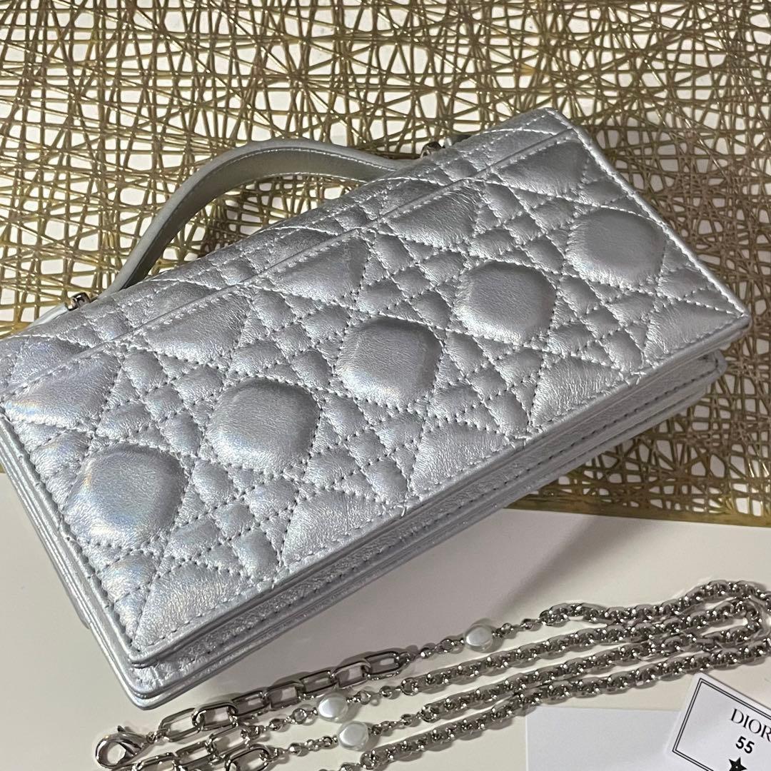 DIOR My Dior ミニバッグ ラムスキン ショルダーバッグ シルバー