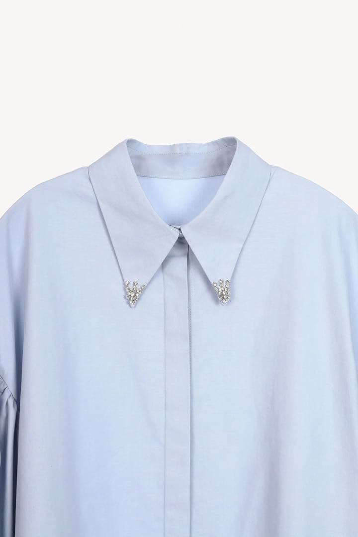 トップス Acka bijou collar volume shirt