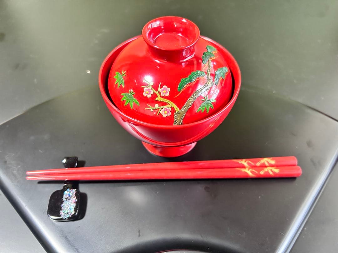 漆器　吸い物椀　松竹梅　5個セット