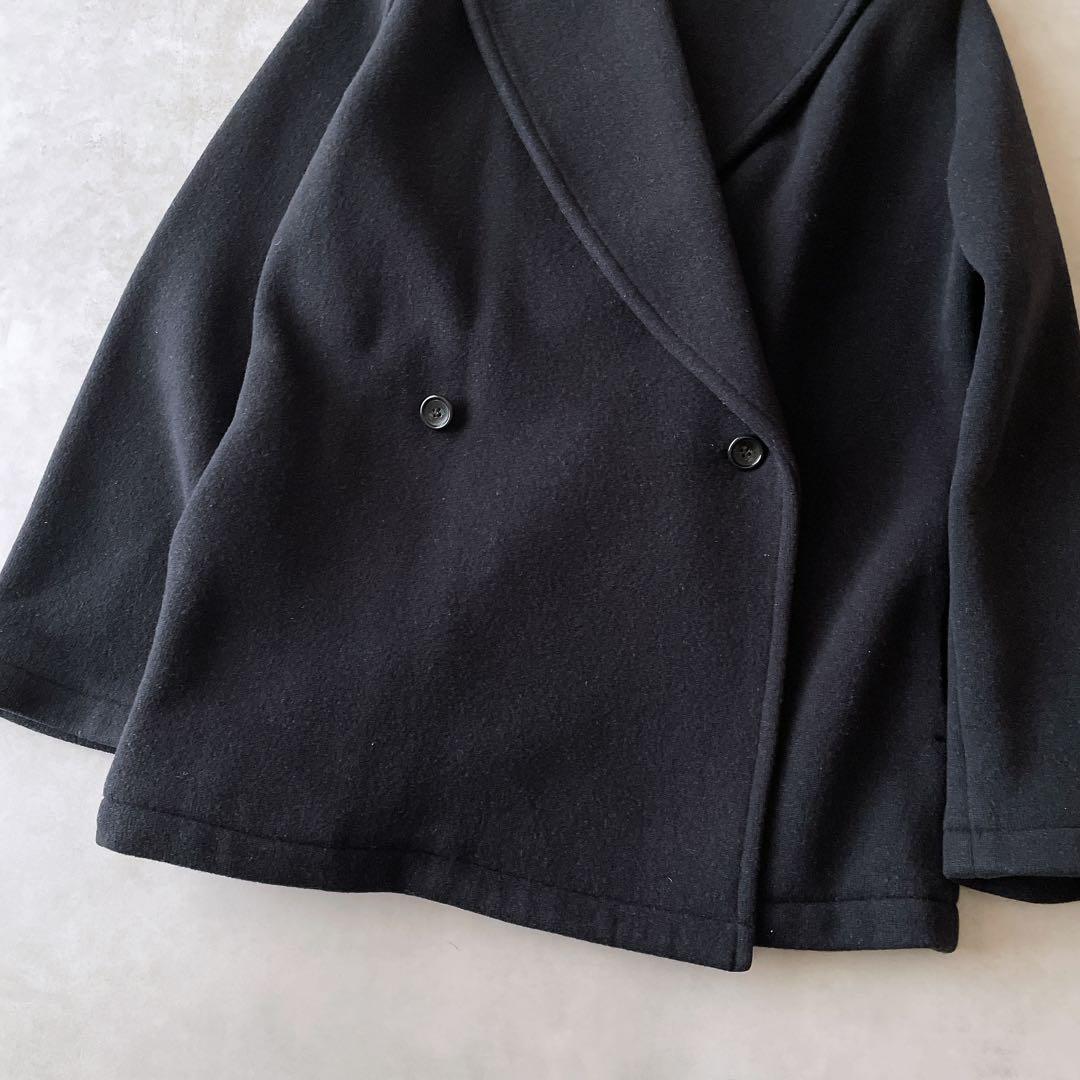 セオリーリュクス ダブルフェイス ウール ニットコート アウター 黒