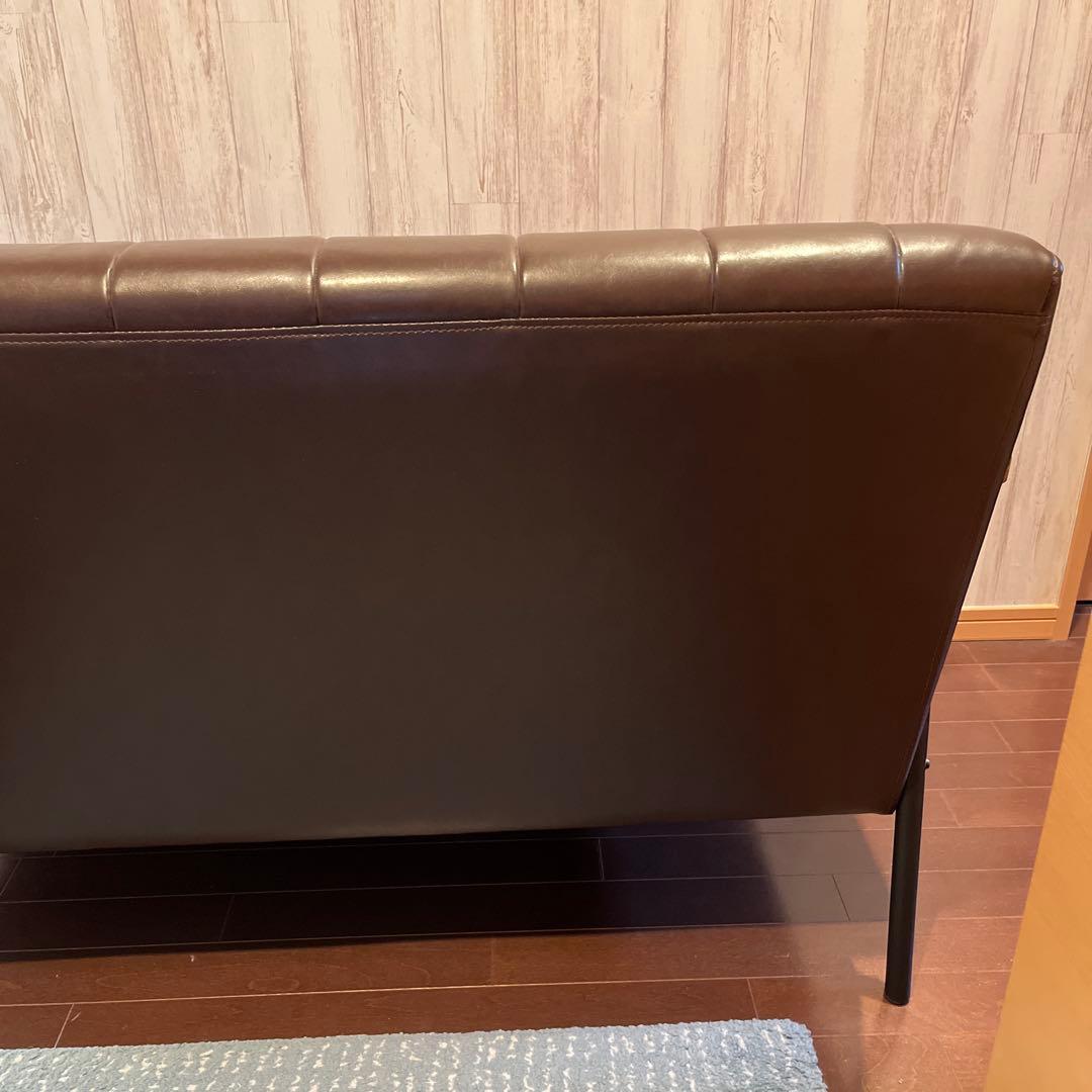 傷・汚れに強い合成皮革2人用ソファ(Nシールド　ステイン2KD DBR) ニトリ