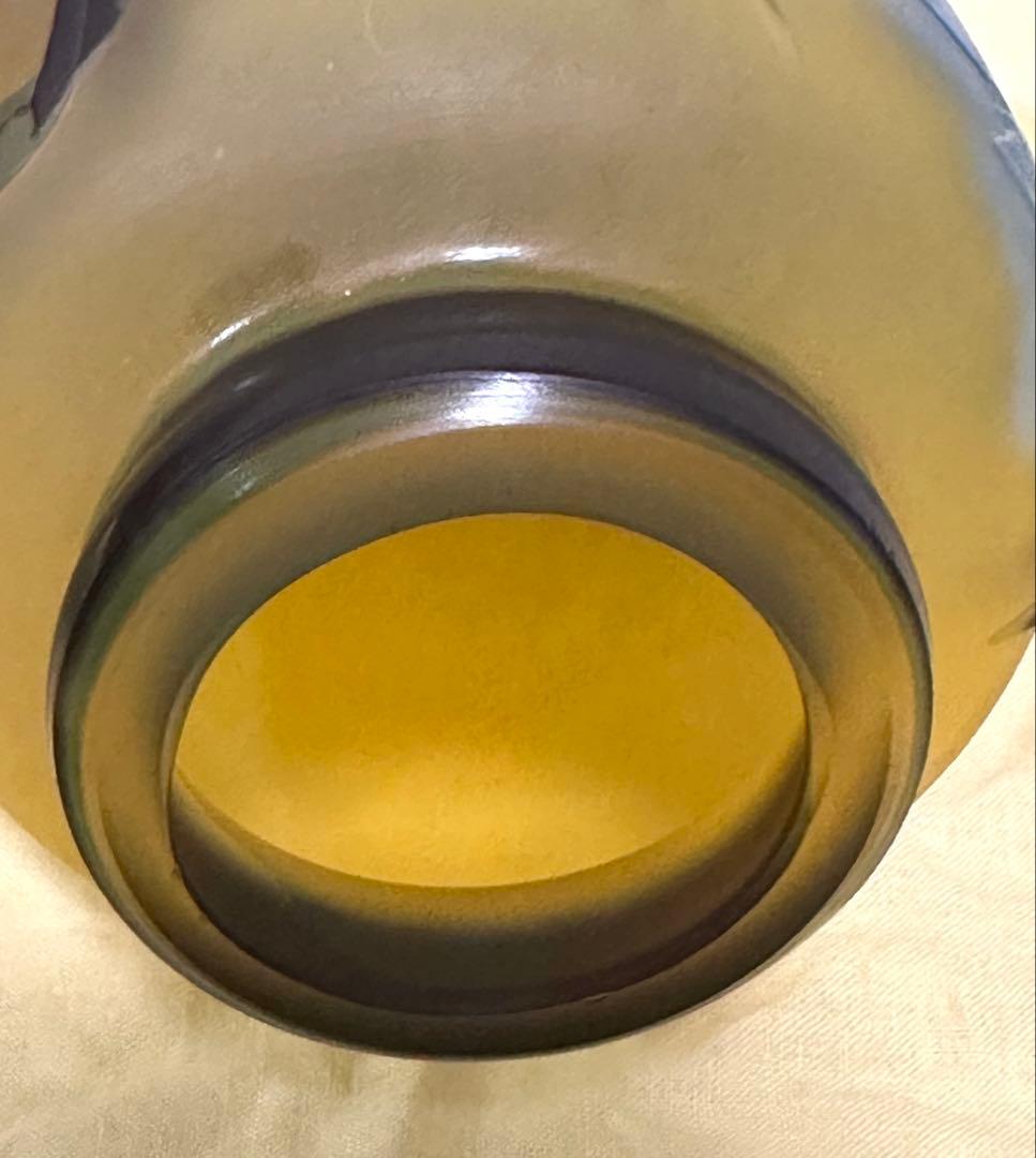 ガラス工芸作家　亀井治美　幻彩琳　水辺菖蒲文壺　真作保証