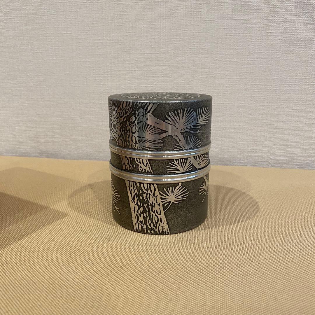 【新品未使用品】 錫半 大阪錫器 茶筒 茶壺 錫製 本錫 茶道具【美品】