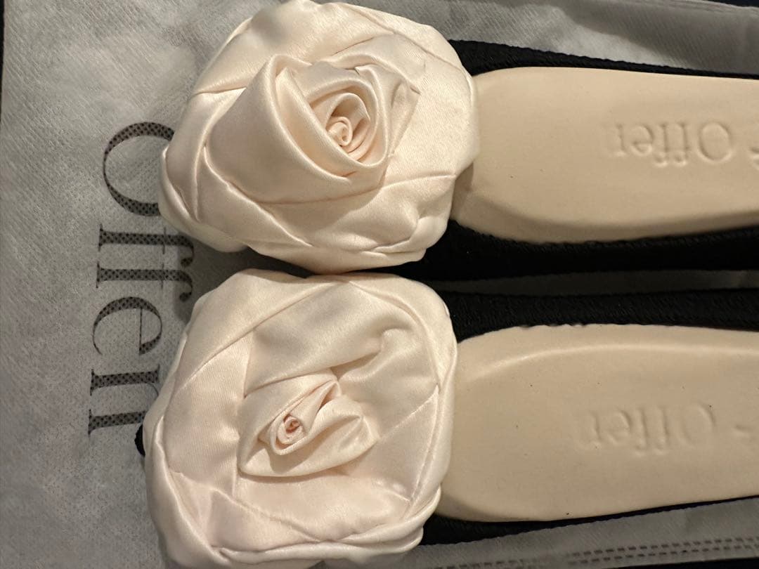 (新品ノベルティ付き)Bibiy×offen☆ローズモチーフフラットシューズ