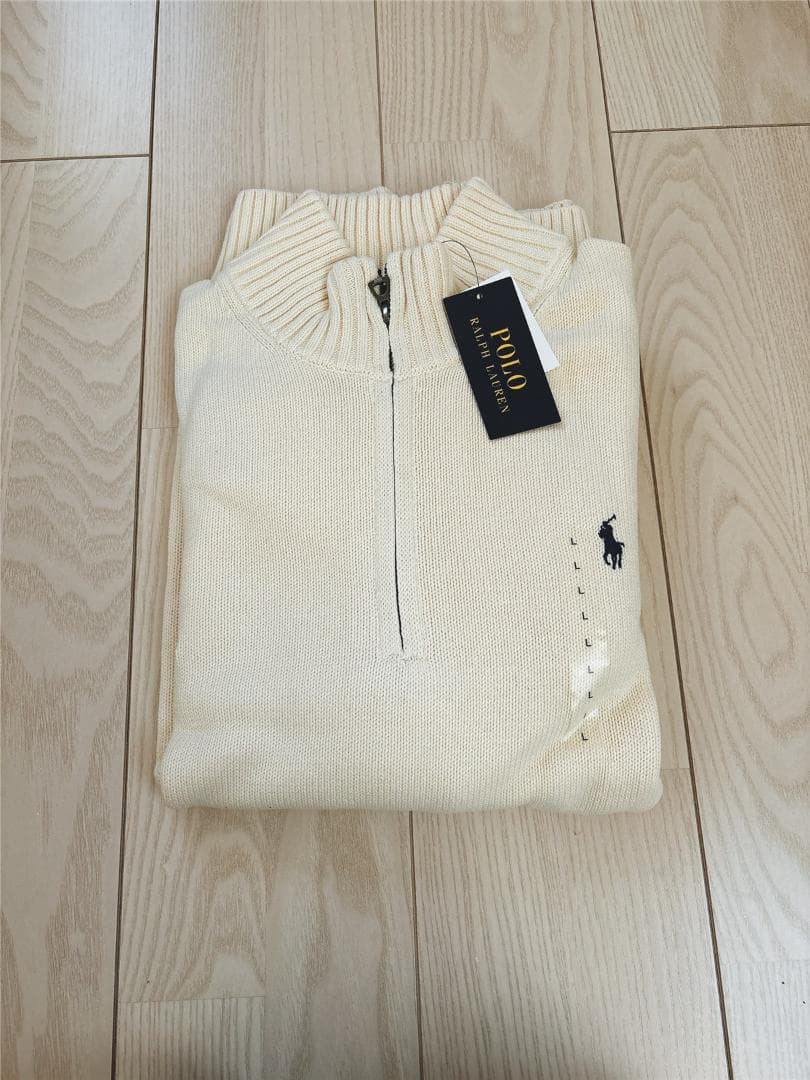 【新品】ポロラルフローレン クォータージップ セーターL
