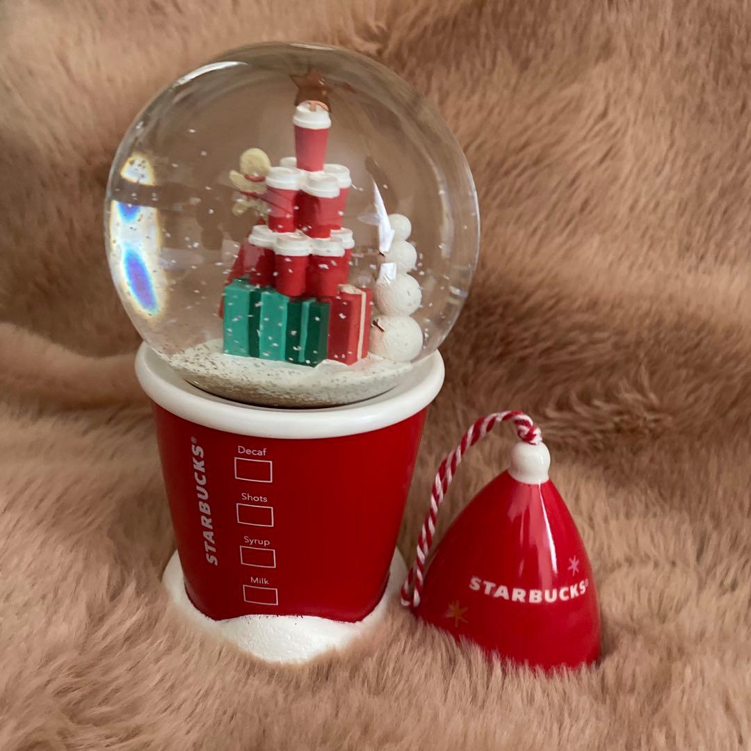 Starbucks スノードーム サンタと雪だるま