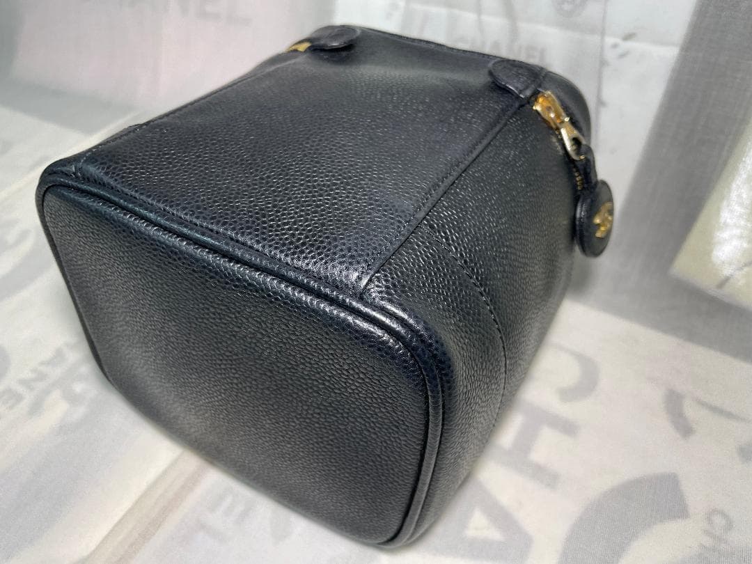 CHANEL　シャネル キャビアスキン ココマーク バニティ ヴァニティ　92