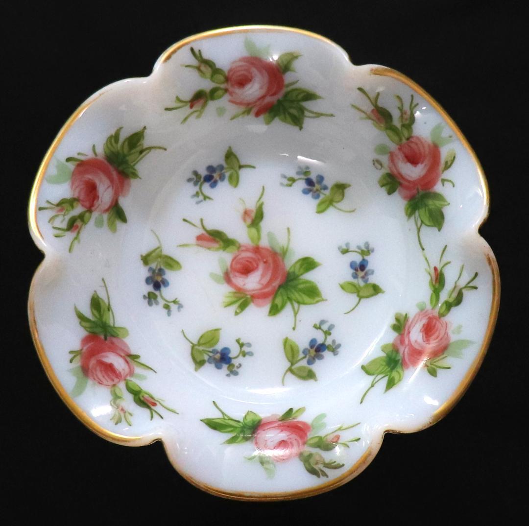 オールド・バカラ 美術館級 金彩エナメル薔薇文 コンポート オパーリンクリスタル