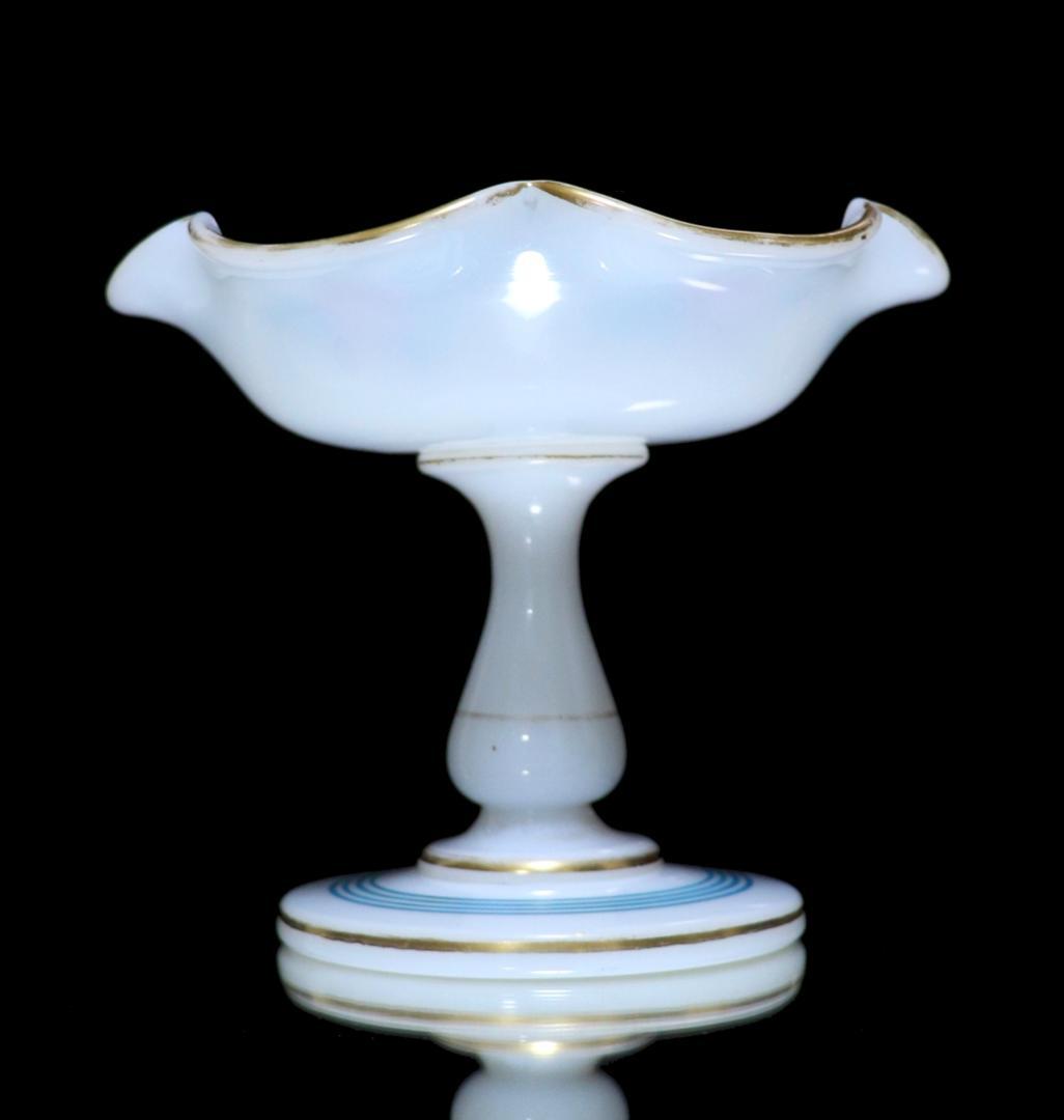 オールド・バカラ 美術館級 金彩エナメル薔薇文 コンポート オパーリンクリスタル