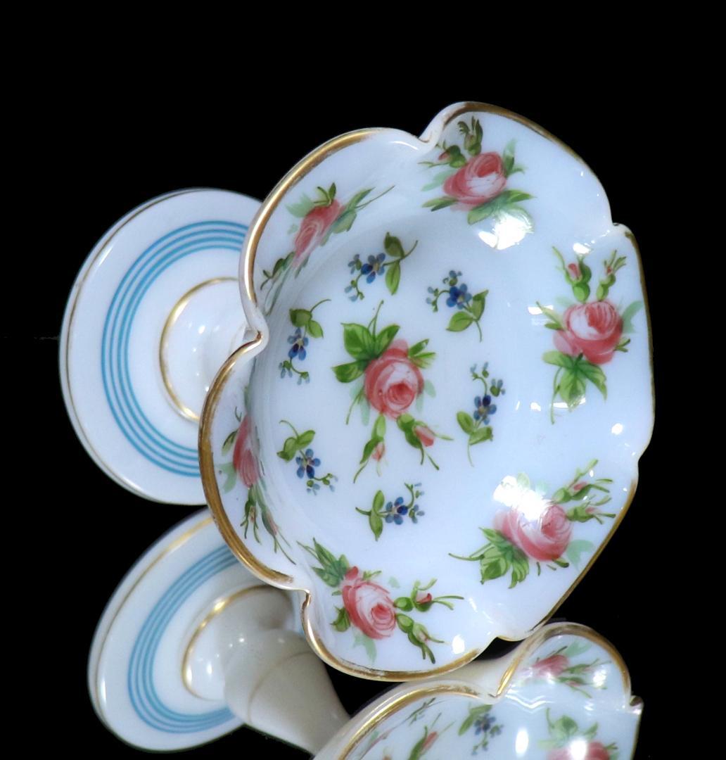 オールド・バカラ 美術館級 金彩エナメル薔薇文 コンポート オパーリンクリスタル