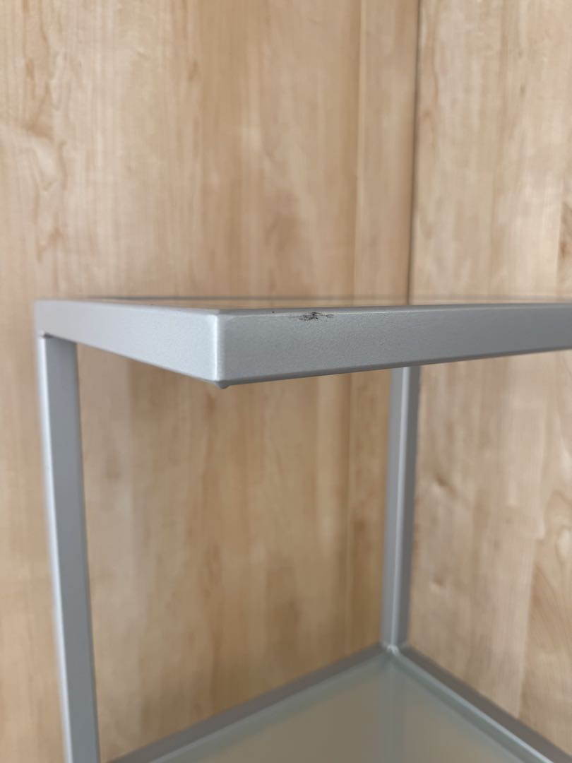 3段ガラススチールラック キャスター付き