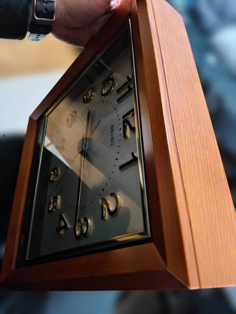 昭和レトロ セイコー クオーツ QB501B スクエア型 壁掛け時計 掛時計