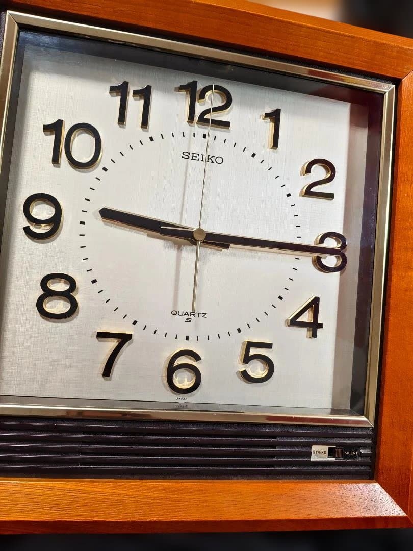 昭和レトロ セイコー クオーツ QB501B スクエア型 壁掛け時計 掛時計
